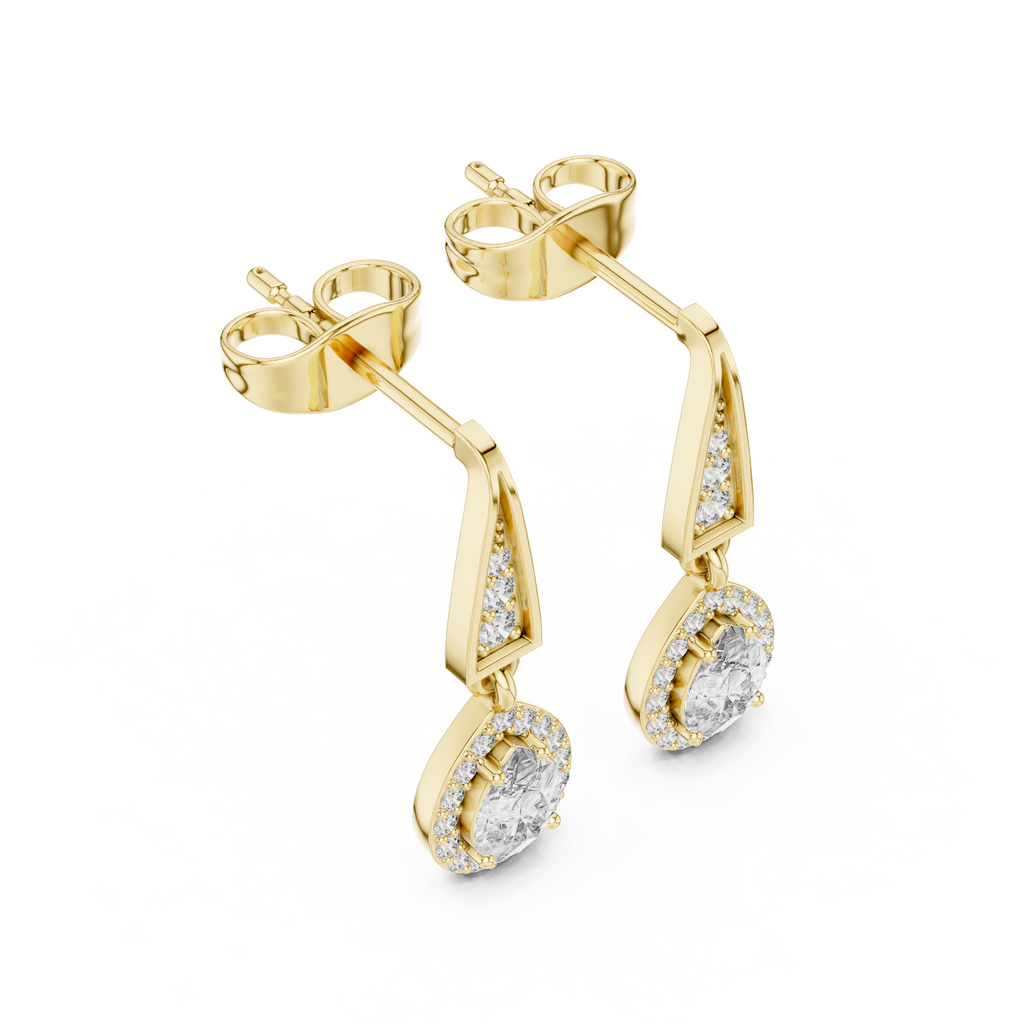 Pear Cut Lab Diamond Classic Dangle Earrings