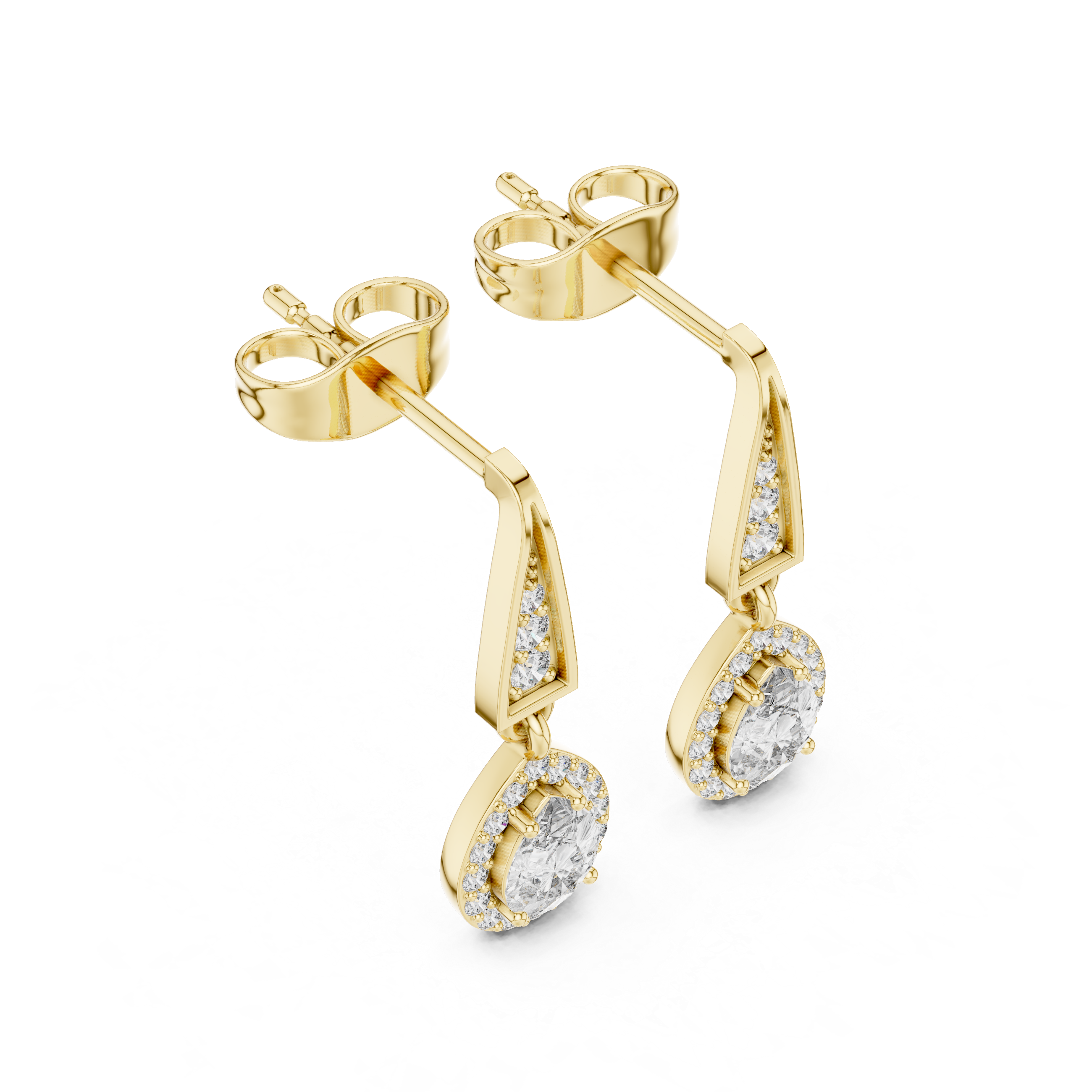 Pear Cut Lab Diamond Classic Dangle Earrings