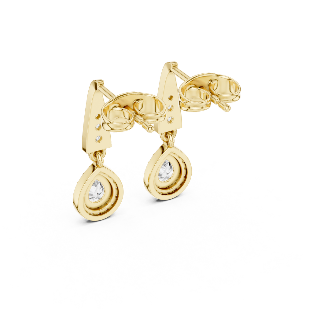 Pear Cut Lab Diamond Classic Dangle Earrings