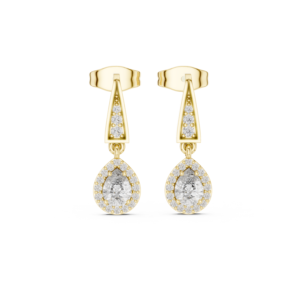 Pear Cut Lab Diamond Classic Dangle Earrings