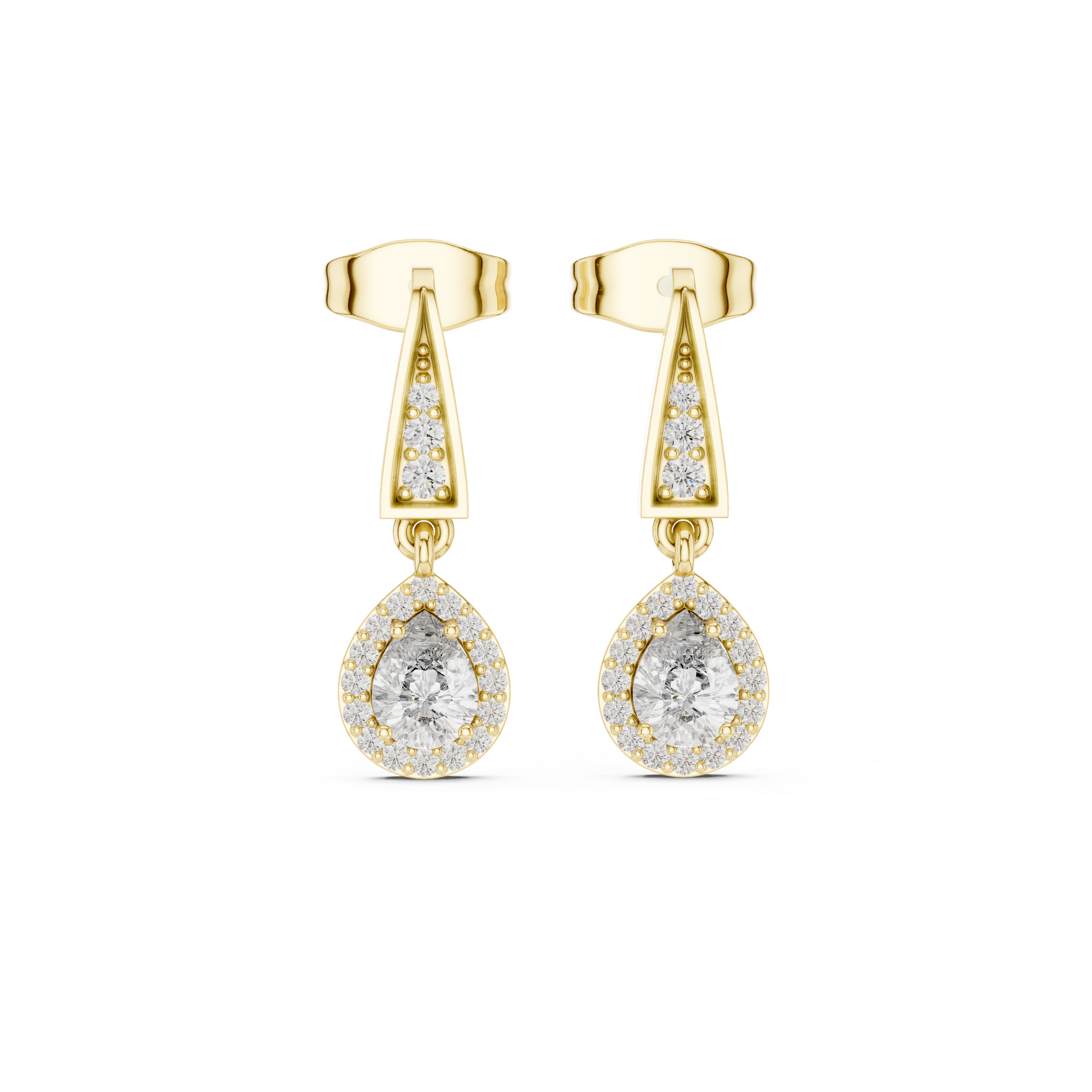 Pear Cut Lab Diamond Classic Dangle Earrings