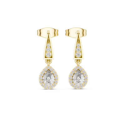 Pear Cut Lab Diamond Classic Dangle Earrings