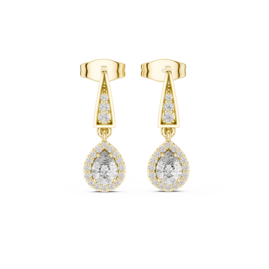 Pear Cut Lab Diamond Classic Dangle Earrings