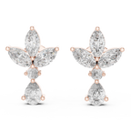 Multi Shape Lab Diamond Floral Stud Earrings