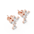 Multi Shape Lab Diamond Floral Stud Earrings