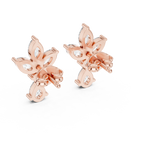 Multi Shape Lab Diamond Floral Stud Earrings