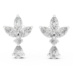 Multi Shape Lab Diamond Floral Stud Earrings