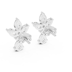 Multi Shape Lab Diamond Floral Stud Earrings