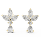 Multi Shape Lab Diamond Floral Stud Earrings