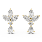 Multi Shape Lab Diamond Floral Stud Earrings