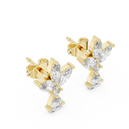 Multi Shape Lab Diamond Floral Stud Earrings