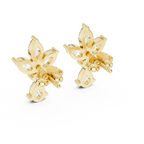 Multi Shape Lab Diamond Floral Stud Earrings