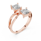 Twin Princess Cut Diamond Twisted Engagement Ring
