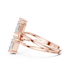 Twin Princess Cut Diamond Twisted Engagement Ring