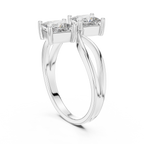Twin Princess Cut Diamond Twisted Engagement Ring