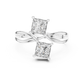 Twin Princess Cut Diamond Twisted Engagement Ring