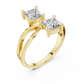 Twin Princess Cut Diamond Twisted Engagement Ring