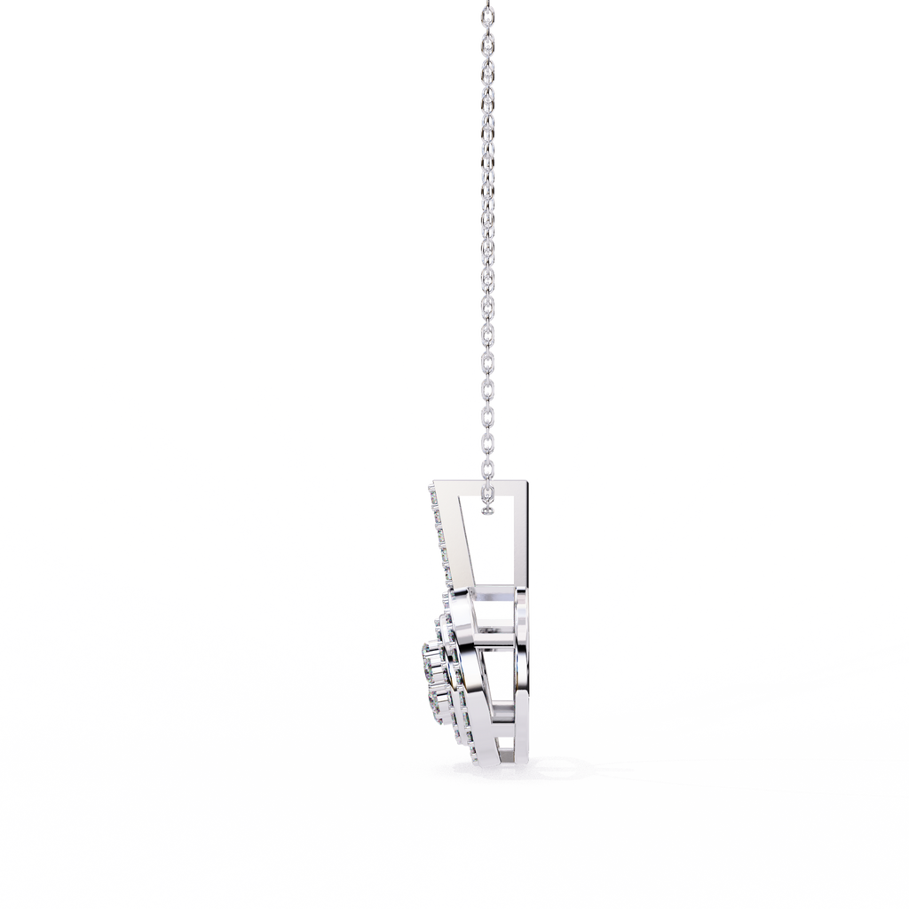 Round Cut Lab Diamond Halo Pendant