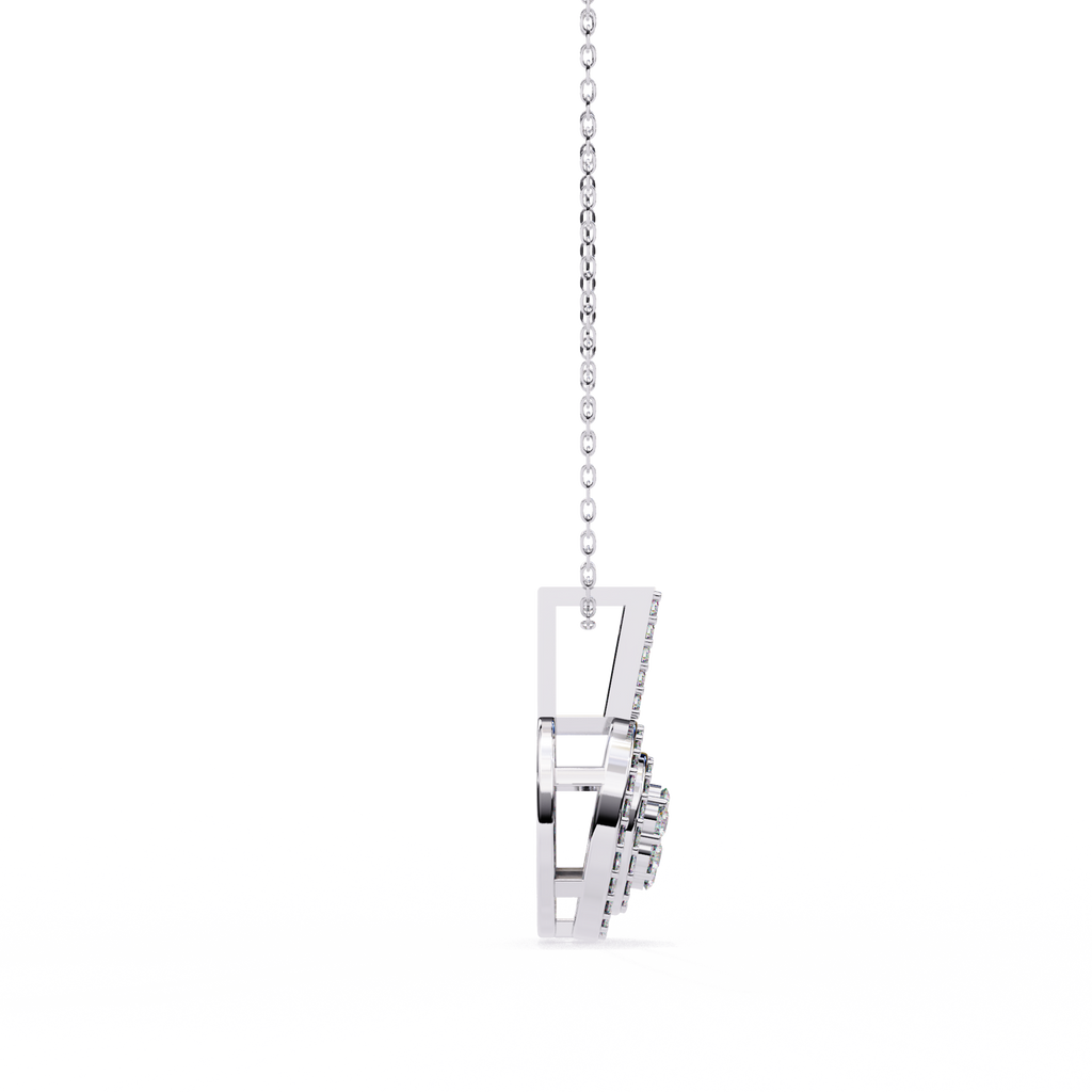 Round Cut Lab Diamond Halo Pendant