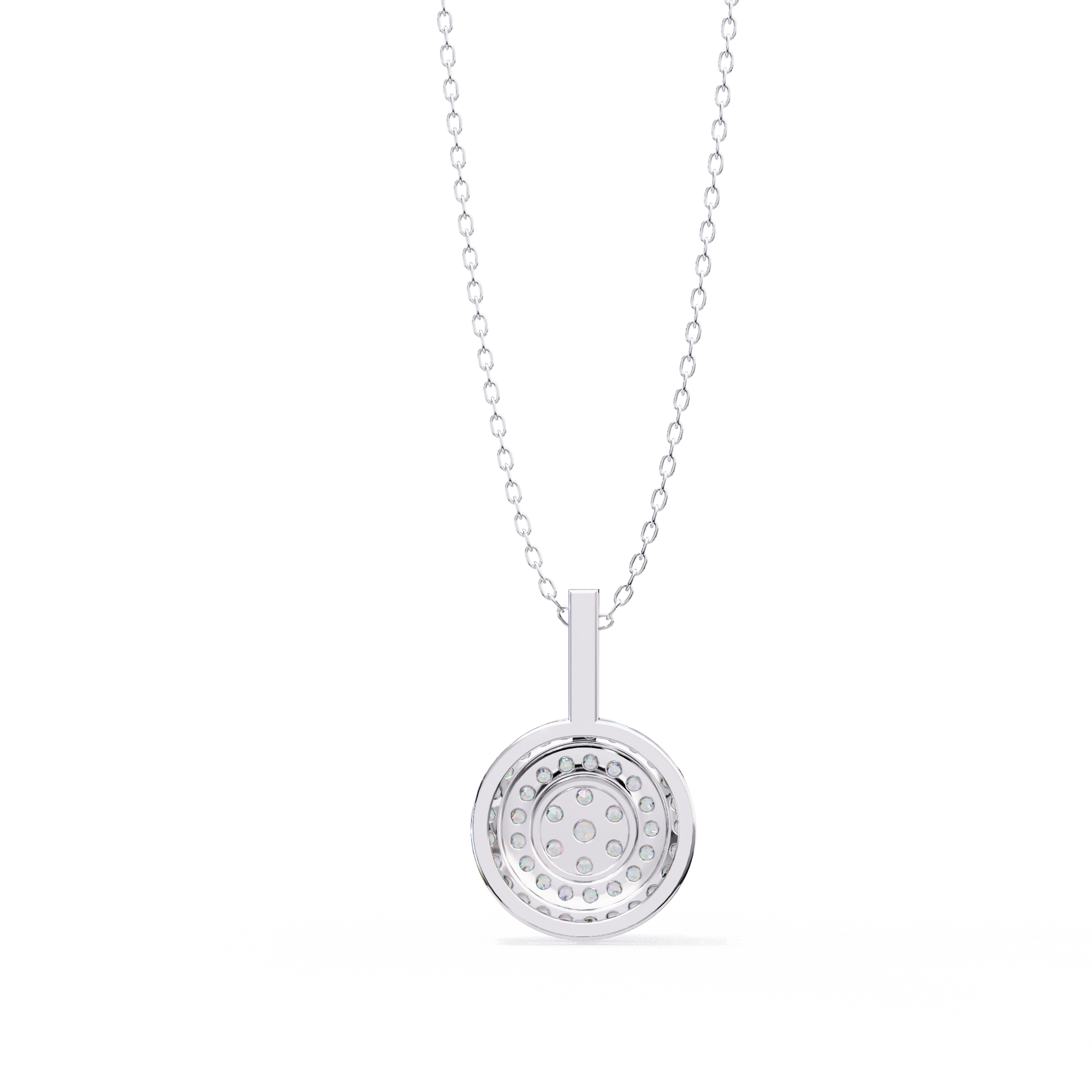 Round Cut Lab Diamond Halo Pendant