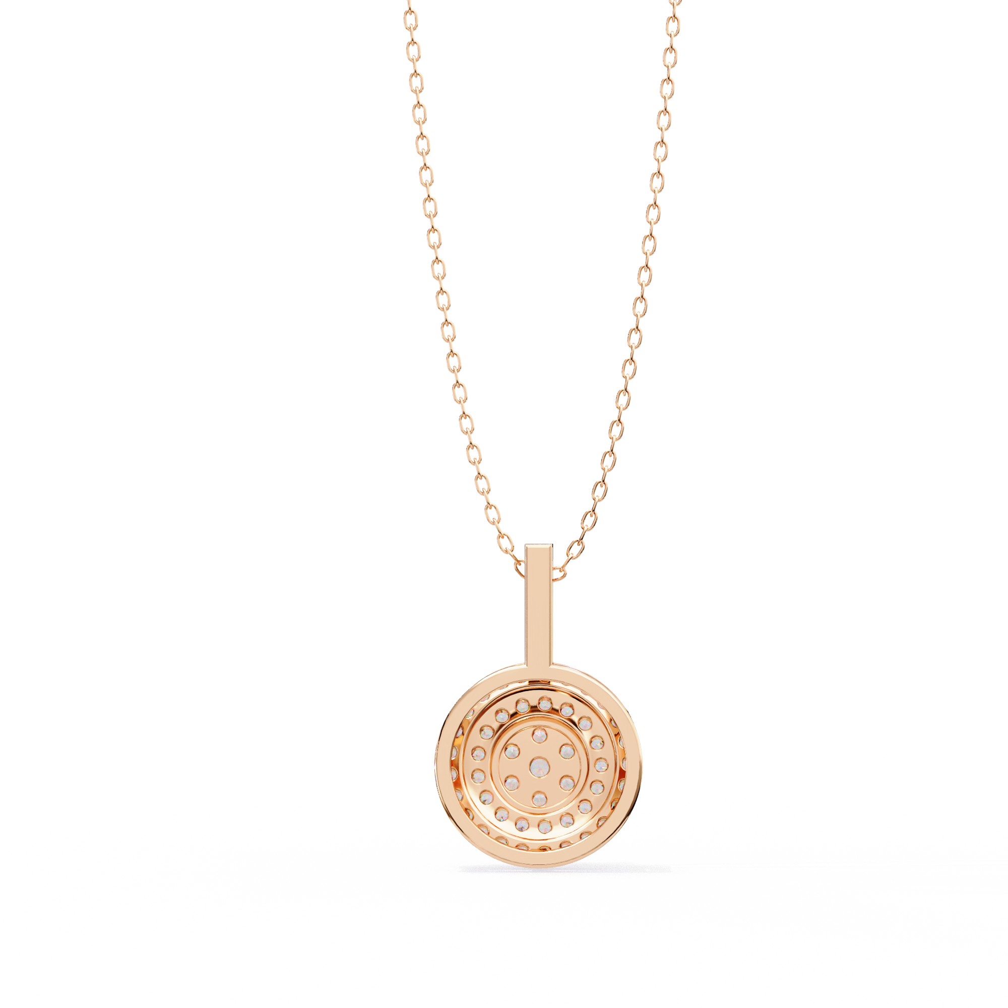Round Cut Lab Diamond Halo Pendant
