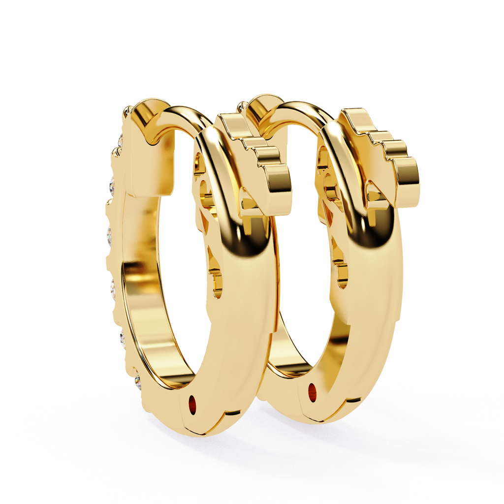 Round Cut Lab Diamond Hoop Earrings