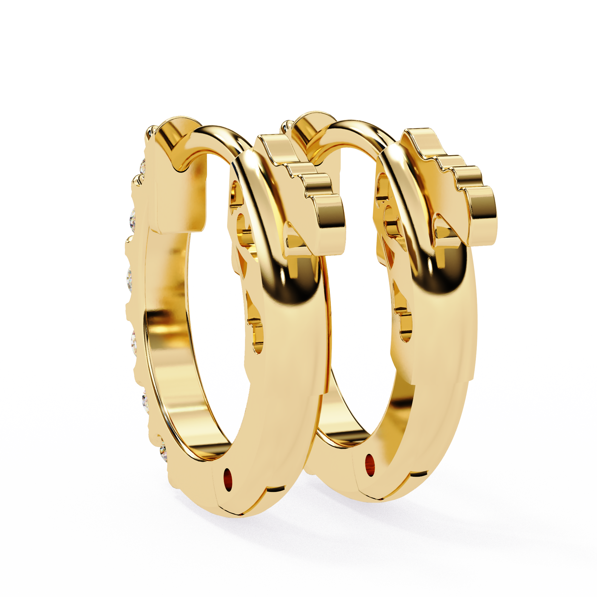 Round Cut Lab Diamond Hoop Earrings