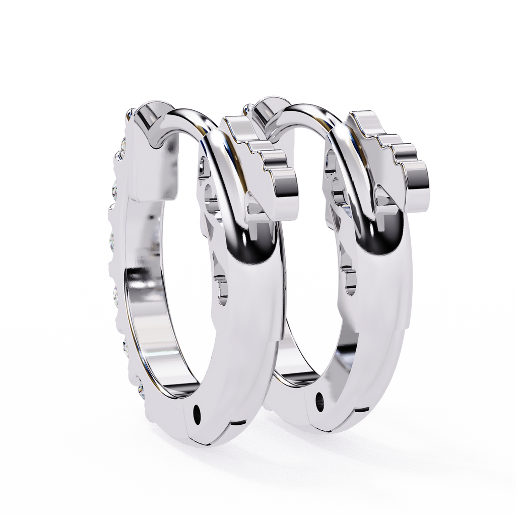 Round Cut Lab Diamond Hoop Earrings