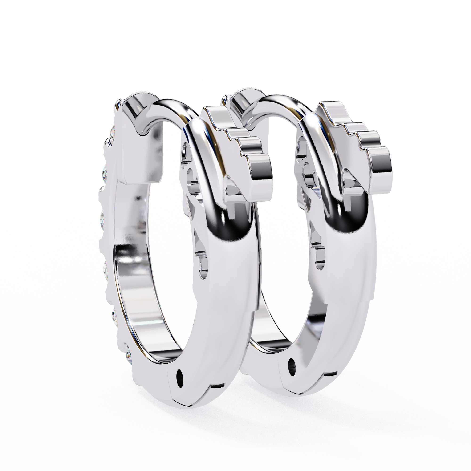 Round Cut Lab Diamond Hoop Earrings