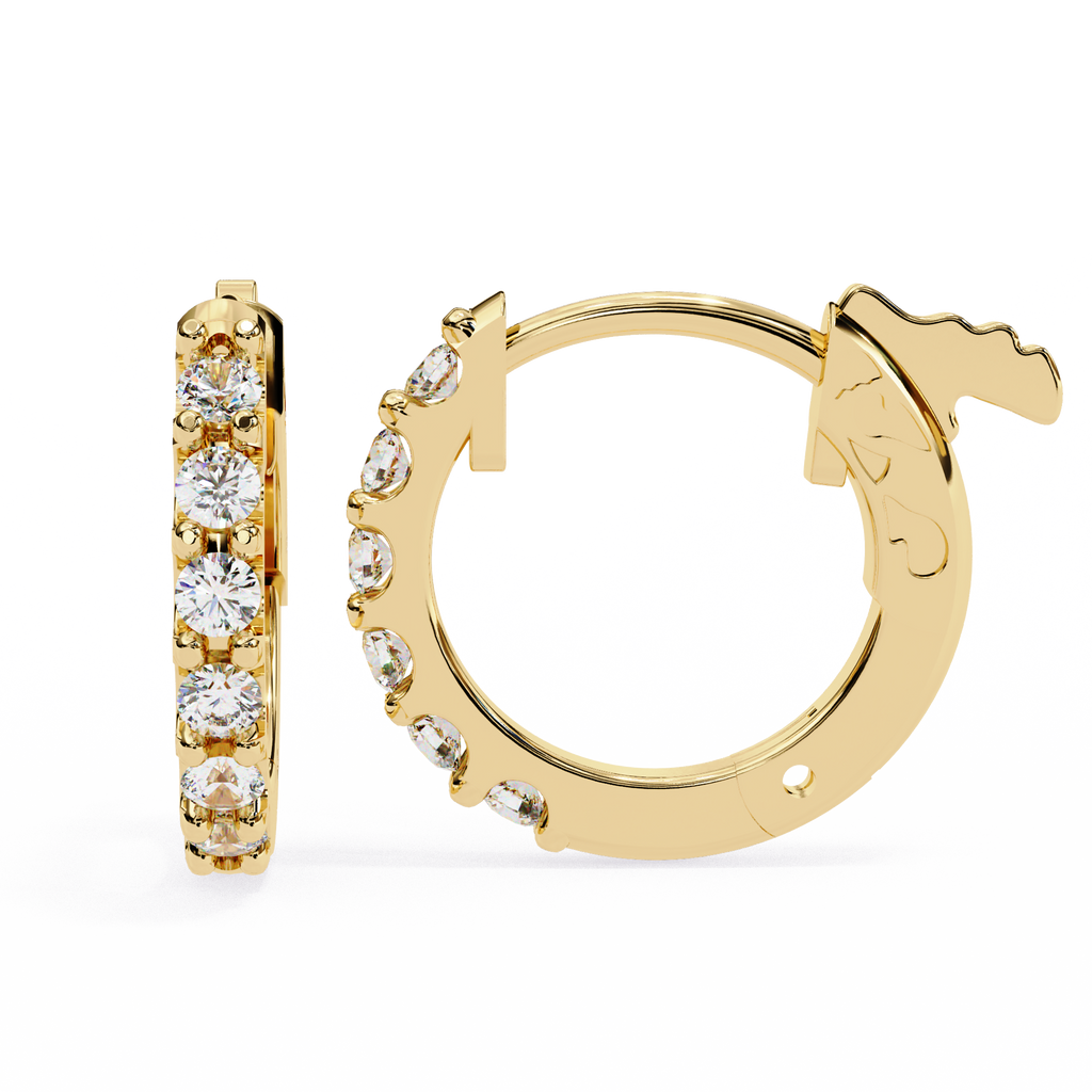 Round Cut Lab Diamond Hoop Earrings