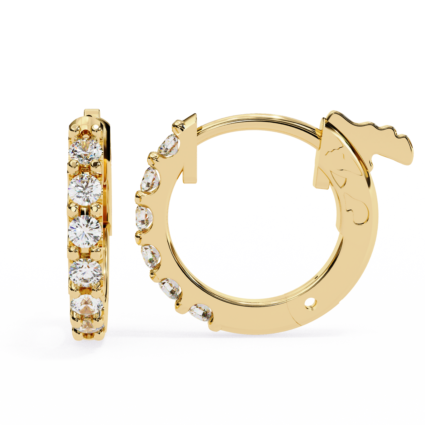 Round Cut Lab Diamond Hoop Earrings