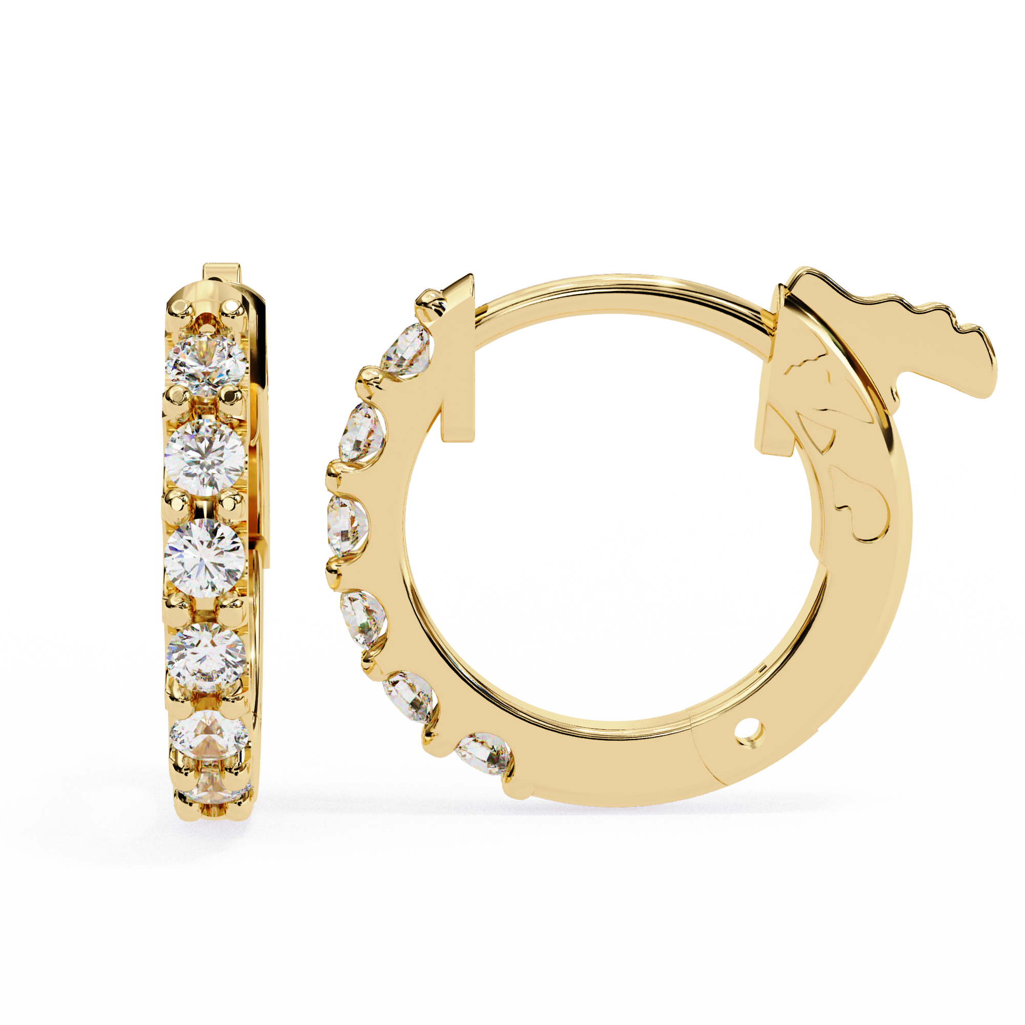 Round Cut Lab Diamond Hoop Earrings