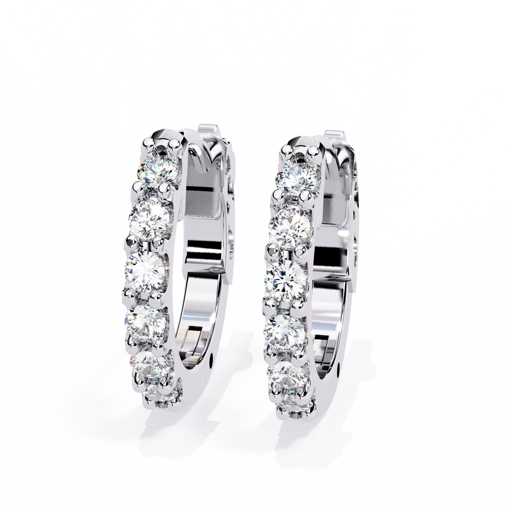 Round Cut Lab Diamond Hoop Earrings