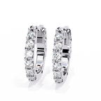 Round Cut Lab Diamond Hoop Earrings