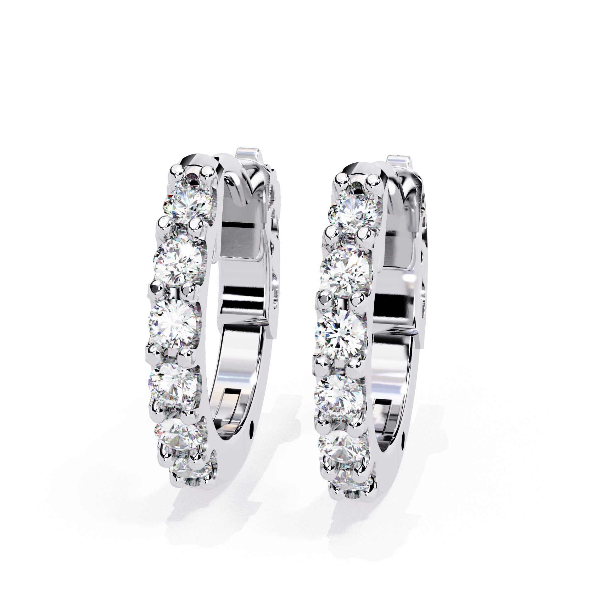 Round Cut Lab Diamond Hoop Earrings