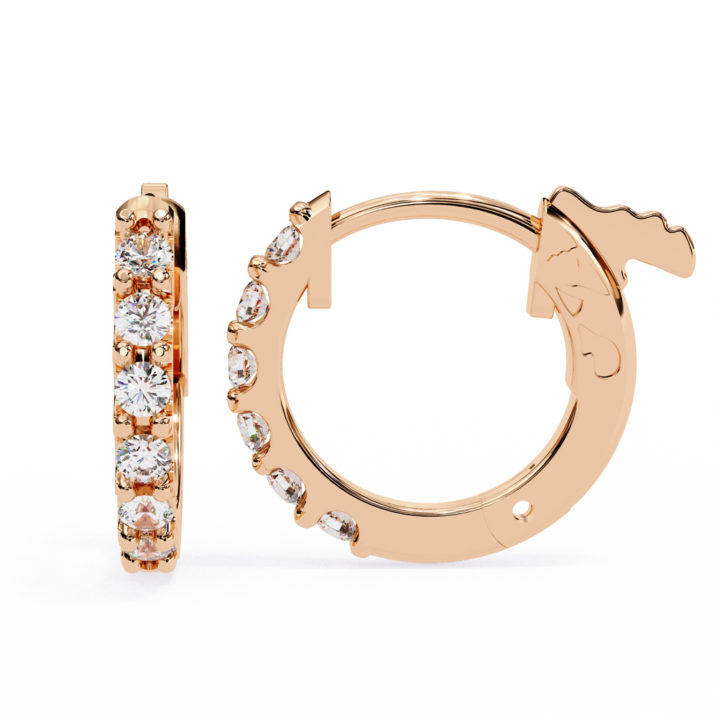 Round Cut Lab Diamond Hoop Earrings