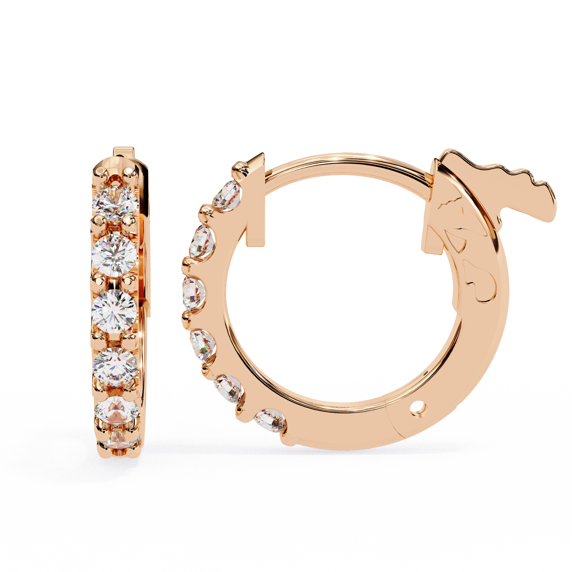 Round Cut Lab Diamond Hoop Earrings