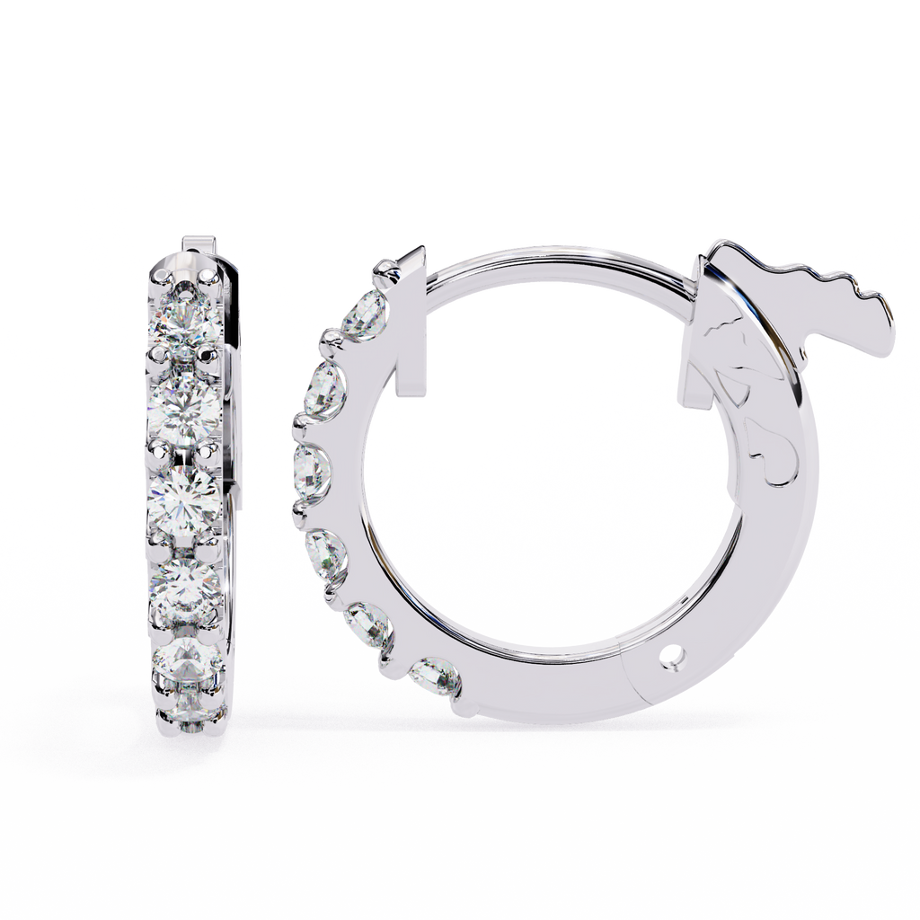 Round Cut Lab Diamond Hoop Earrings