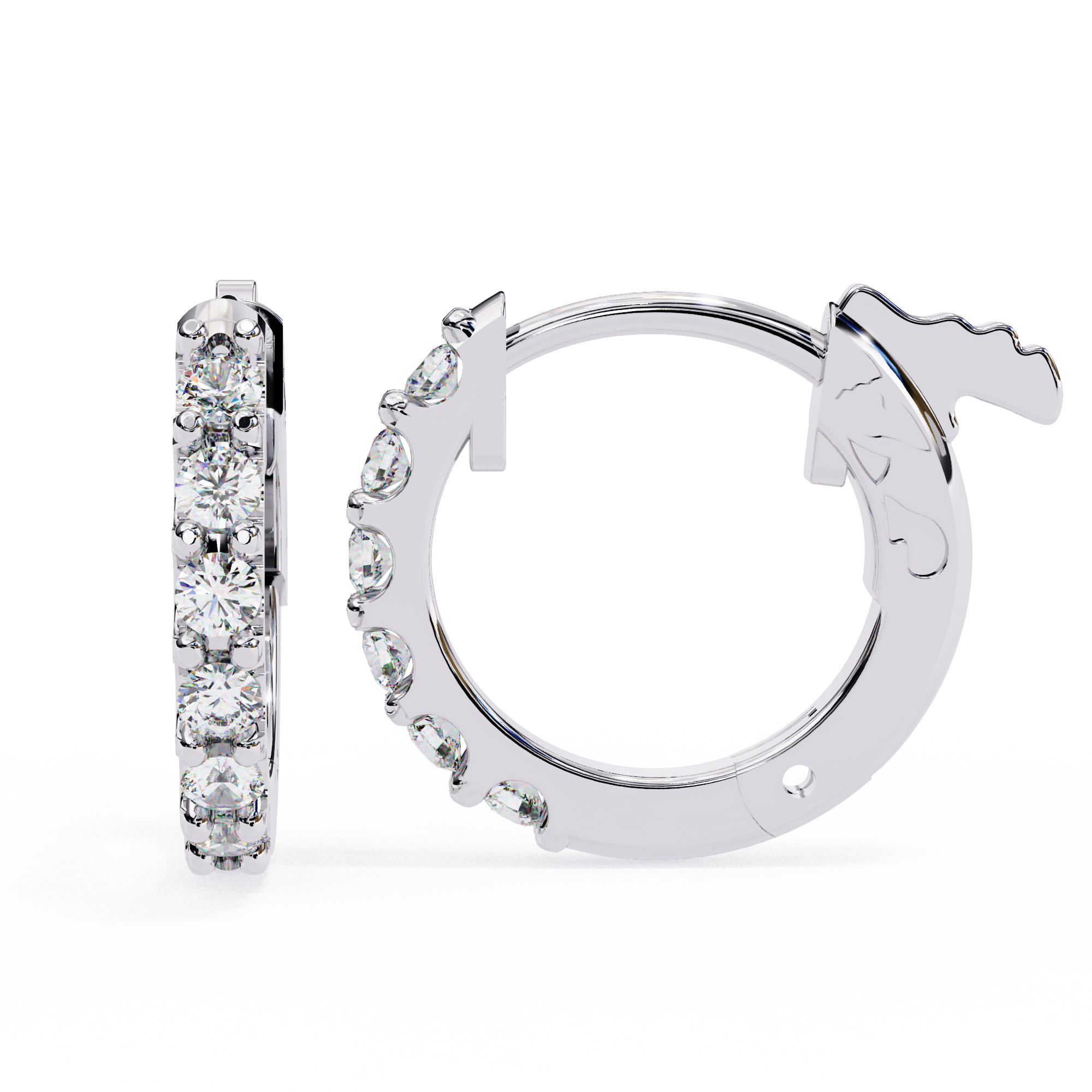 Round Cut Lab Diamond Hoop Earrings
