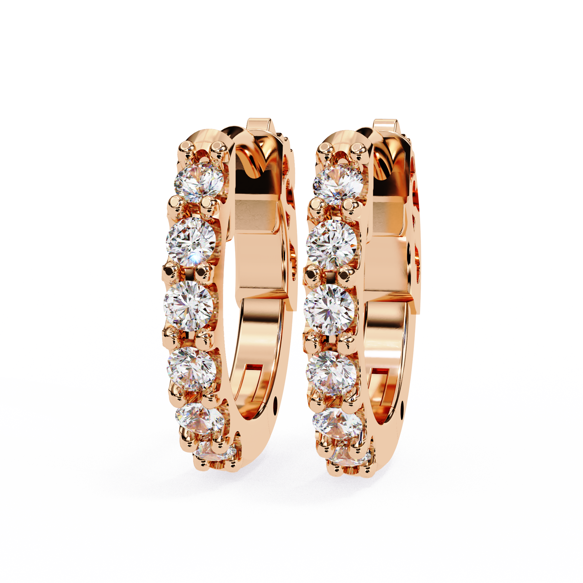 Round Cut Lab Diamond Hoop Earrings
