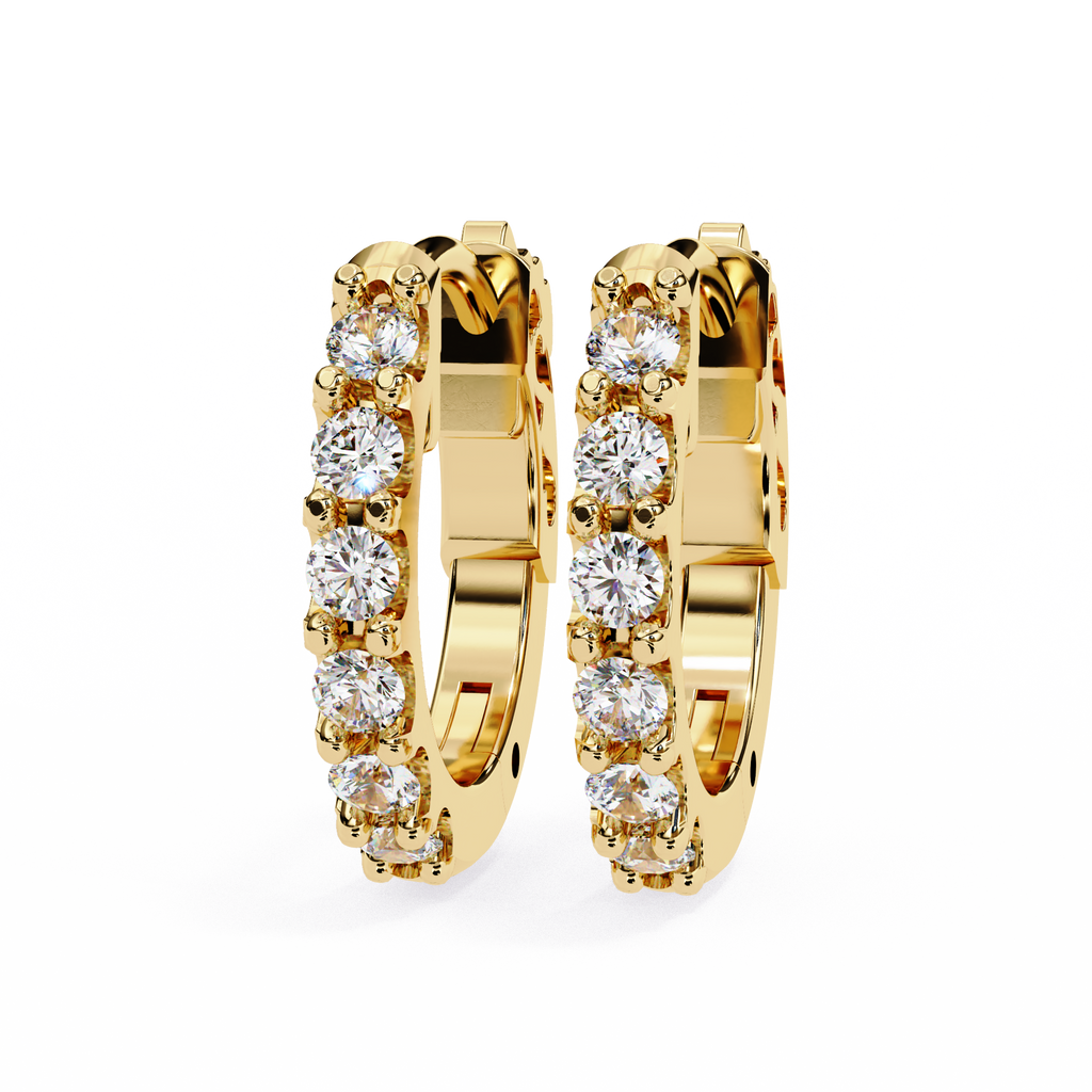 Round Cut Lab Diamond Hoop Earrings