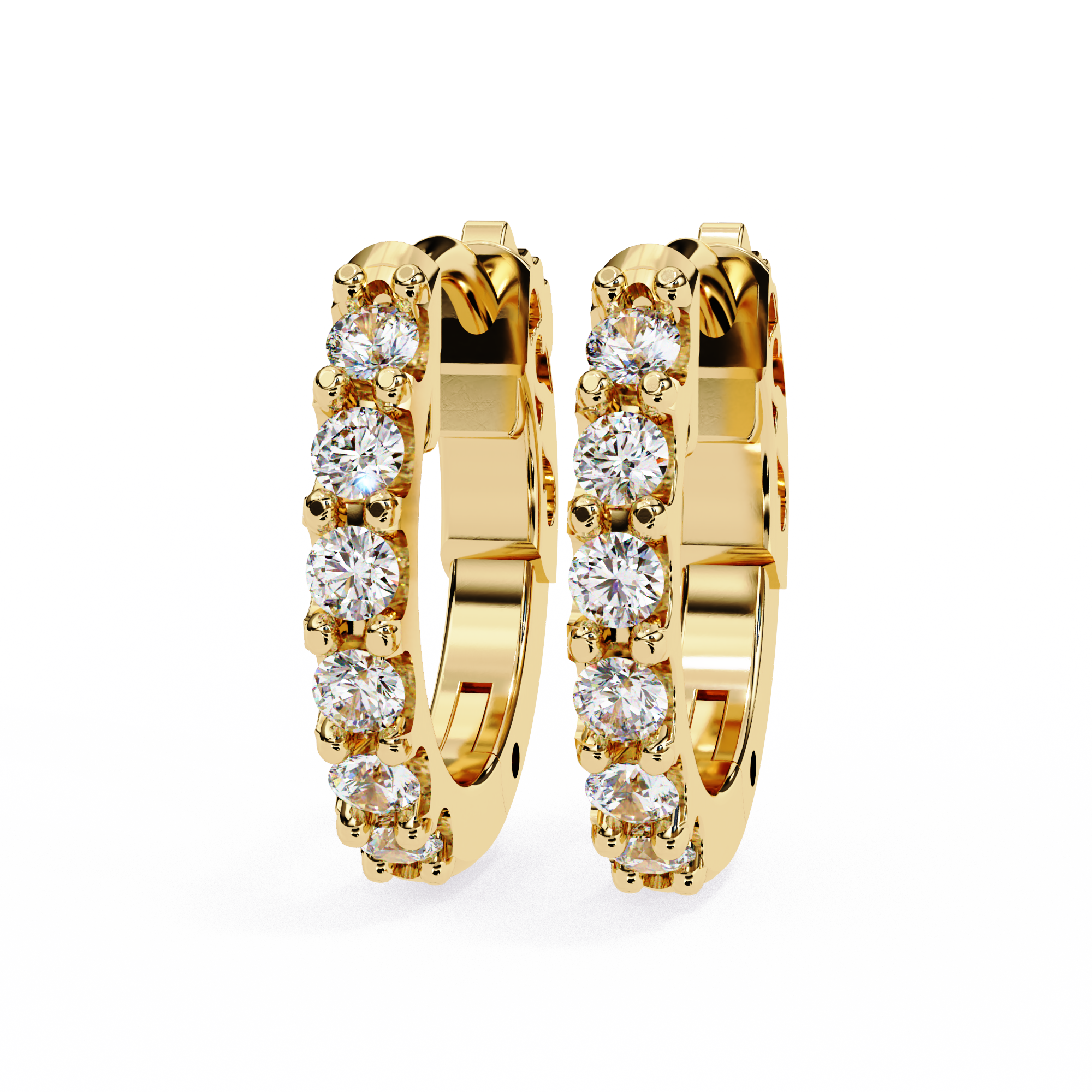 Round Cut Lab Diamond Hoop Earrings