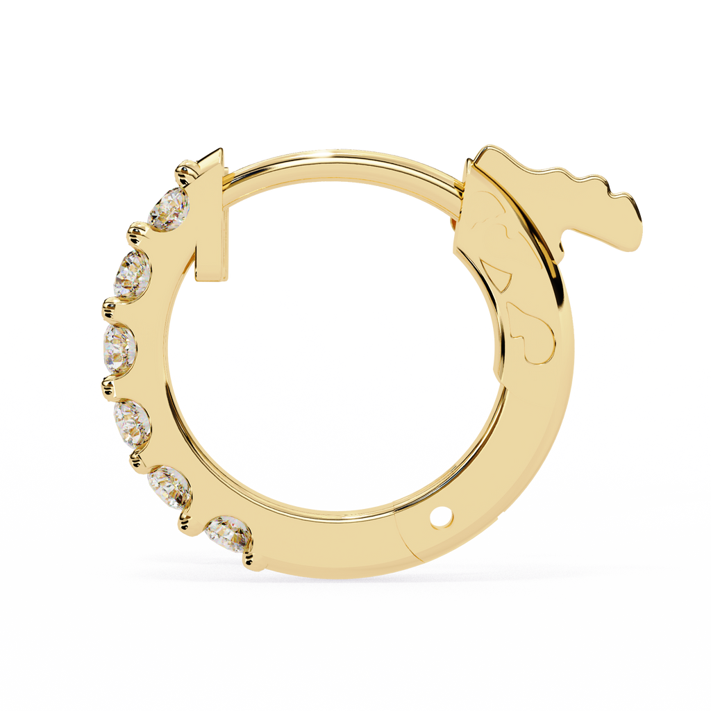 Round Cut Lab Diamond Hoop Earrings