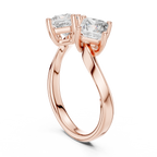 Modern Princess Cut Two Stone Engagement Ring