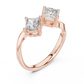 Modern Princess Cut Two Stone Engagement Ring