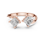 Modern Princess Cut Two Stone Engagement Ring