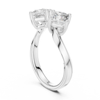 Modern Princess Cut Two Stone Engagement Ring