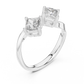 Modern Princess Cut Two Stone Engagement Ring