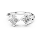 Modern Princess Cut Two Stone Engagement Ring