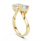 Modern Princess Cut Two Stone Engagement Ring